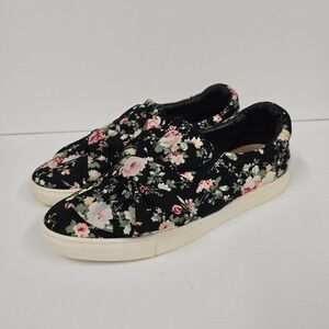 Halogen Women's Black Floral Print Slip On Sneakers Shoes Size 10M